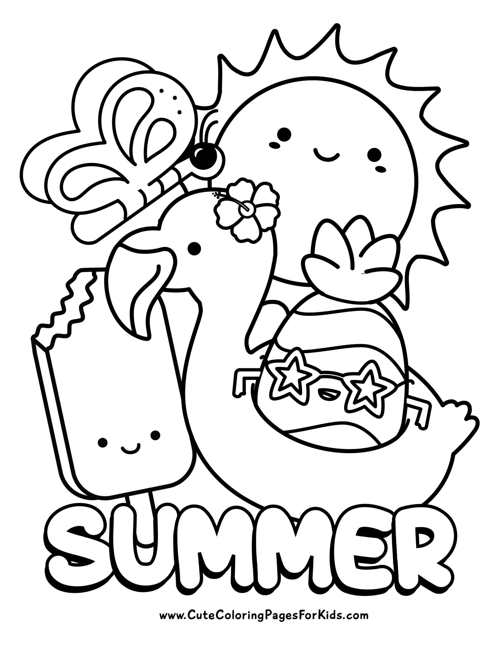 summertime summer coloring pages