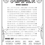 Summer Word Search Free PDF Printables 6 Levels Of Difficulty Daydream Into Reality