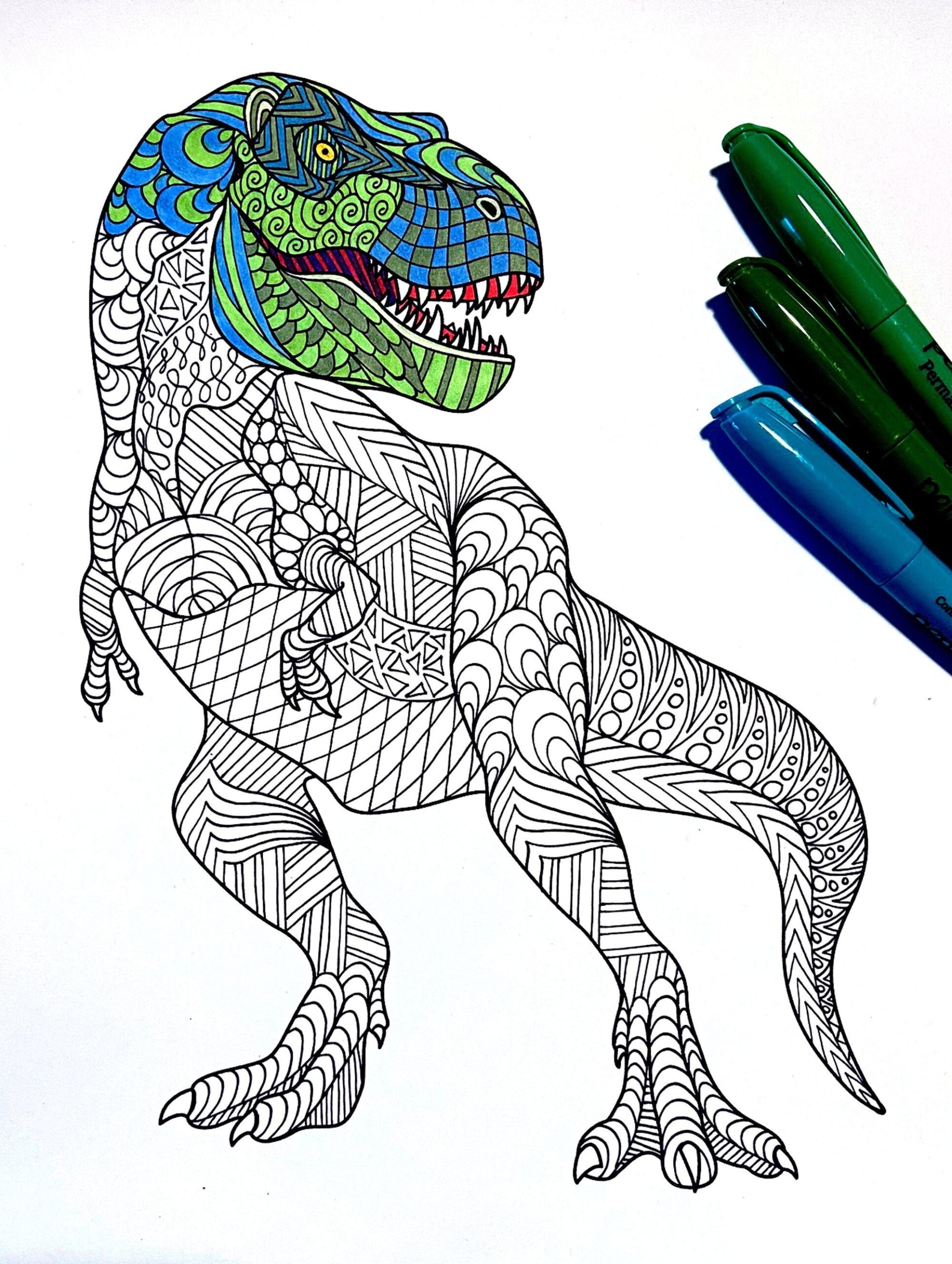 tyrannosaurus rex colouring pages