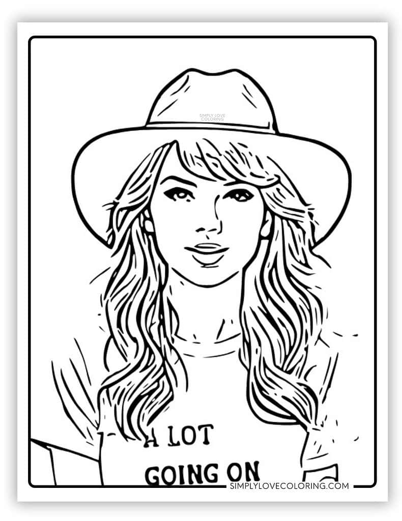 Taylor Swift Coloring Pages Free PDF Printables Simply Love Coloring