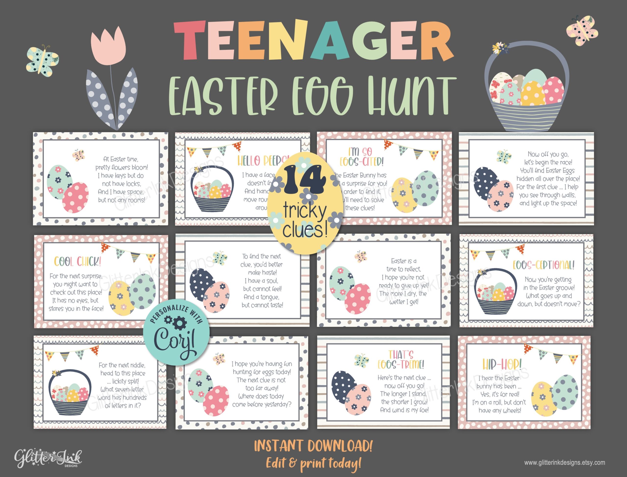 Teens Easter Scavenger Hunt Tricky Clues Teenagers Tween Older Kids Treasure Hunt Clues Printable Easter Egg Hunt Game Difficult Riddles Etsy