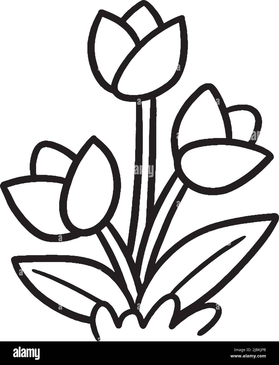 Tulip Flower Isolated Coloring Page For Kids Stock Vector Image Art Alamy