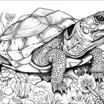 Very Realistic Turtle With Many Details Turtle And Tortoise Coloring Pages For Adults