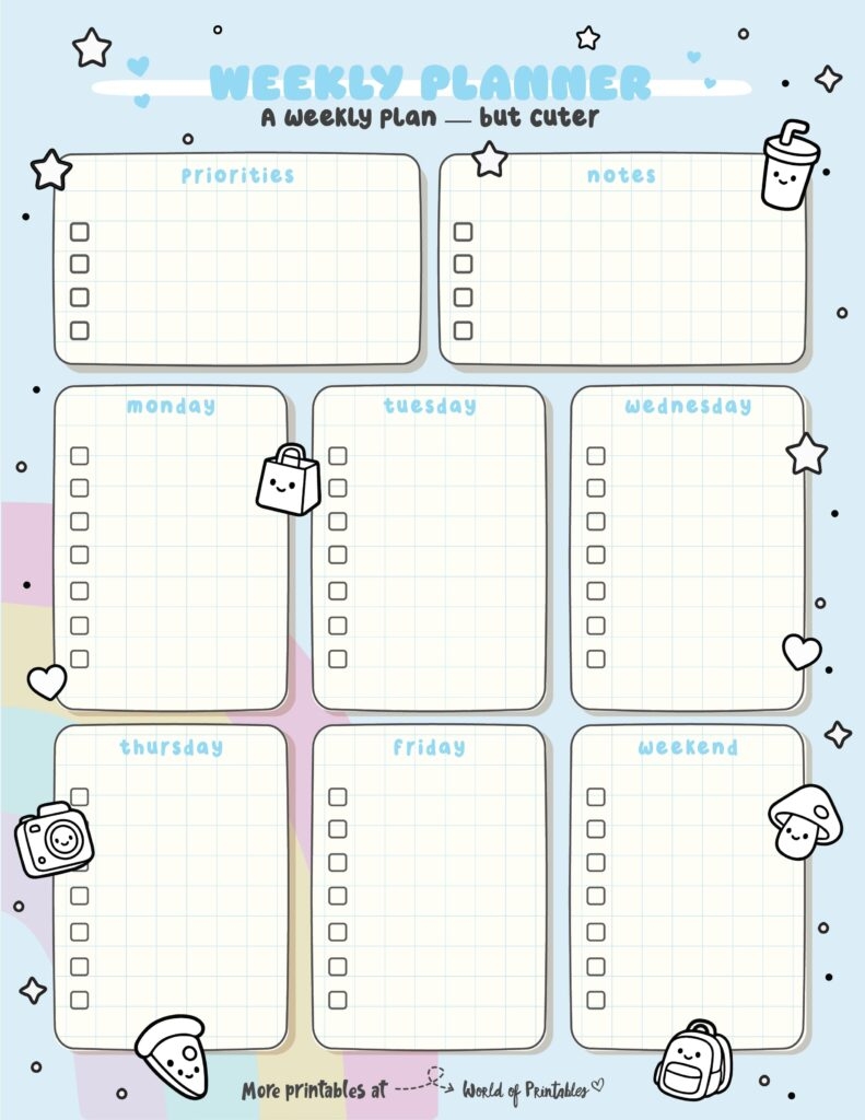Weekly Planner Templates World Of Printables