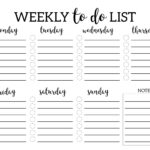 Weekly To Do List Printable Checklist Template Paper Trail Design