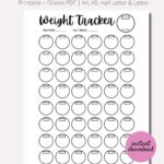 Weight Loss Tracker Journal Printable Weight Loss Chart Weight Loss Goal Tracker Week Weigh In INSTANT Download PDF A4 A5 Half LETTER Etsy
