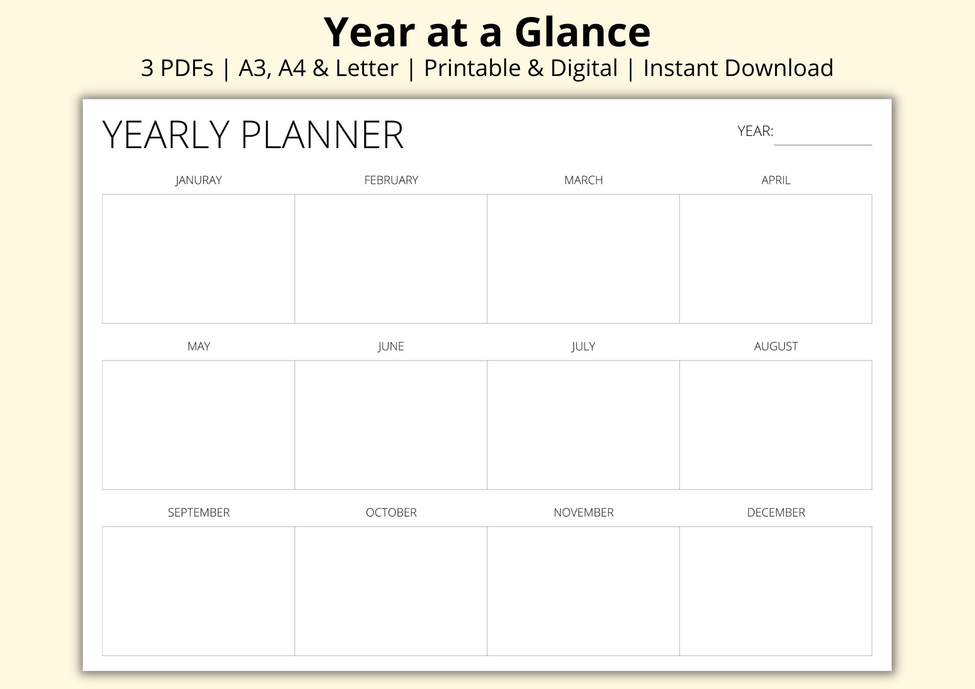 Year At A Glance Yearly Overview Yearly Planner Blank Annual Planner 12 Month Overview Yearly Agenda Printable digital A3 a4 letter Etsy Year At A Glance Yearly Overview Yearly Planner Blank Annual Planner 12 Month Overview Yearly Agenda Printable digital A3 a4 letter Etsy