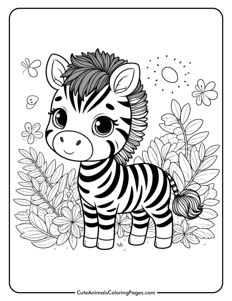 Zebra Coloring Pages 5 Free Printable Pages Cute Animals Coloring Pages