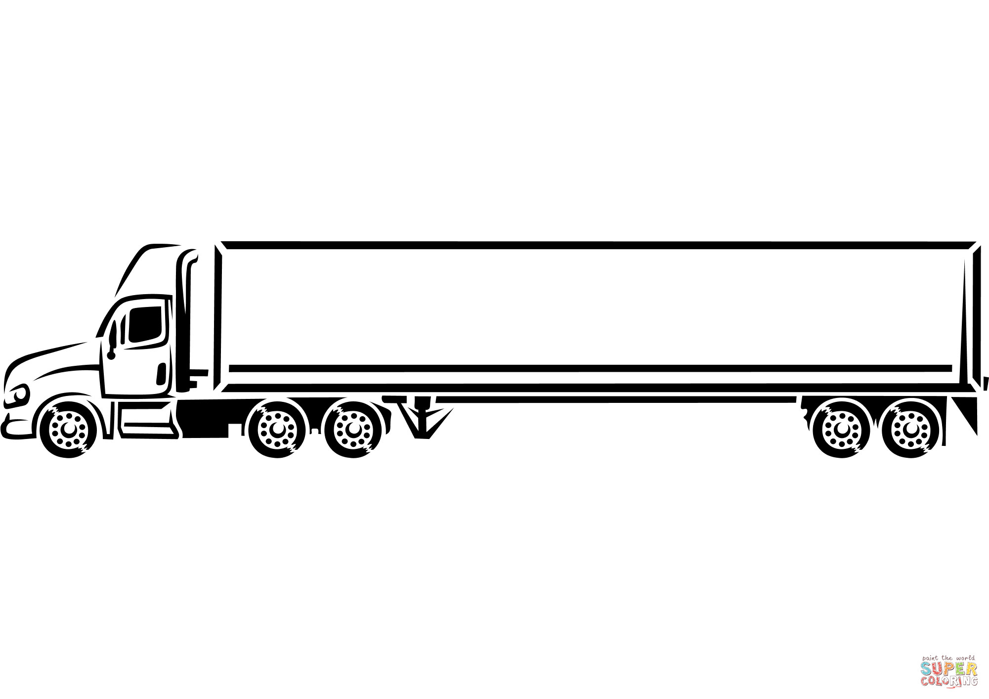 18 Wheeler Coloring Page Free Printable 18 Wheeler Coloring Page Free Printable