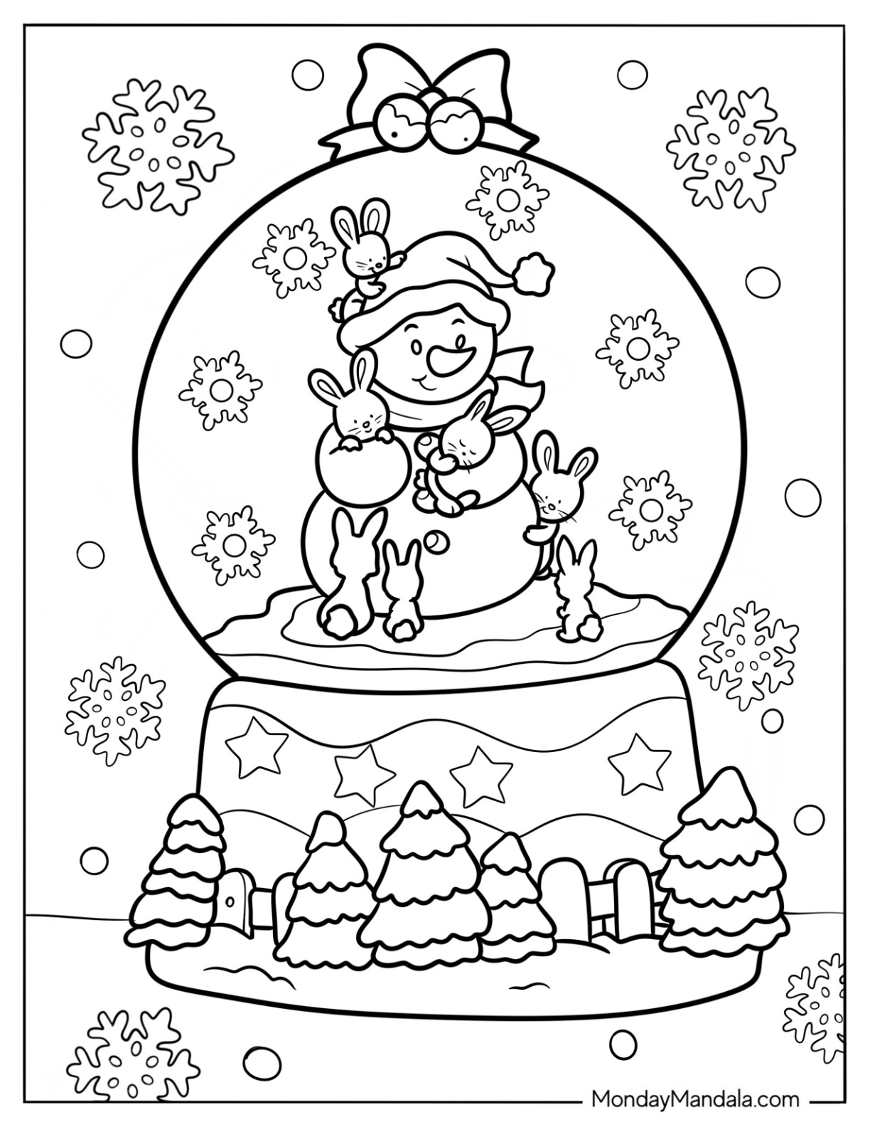 snow globe coloring page snow globe coloring page