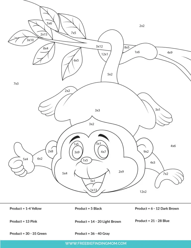 3 Multiplication Color By Number Worksheets