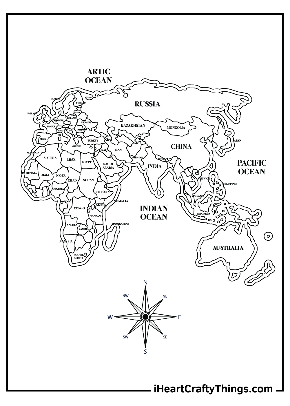 map world coloring page map world coloring page