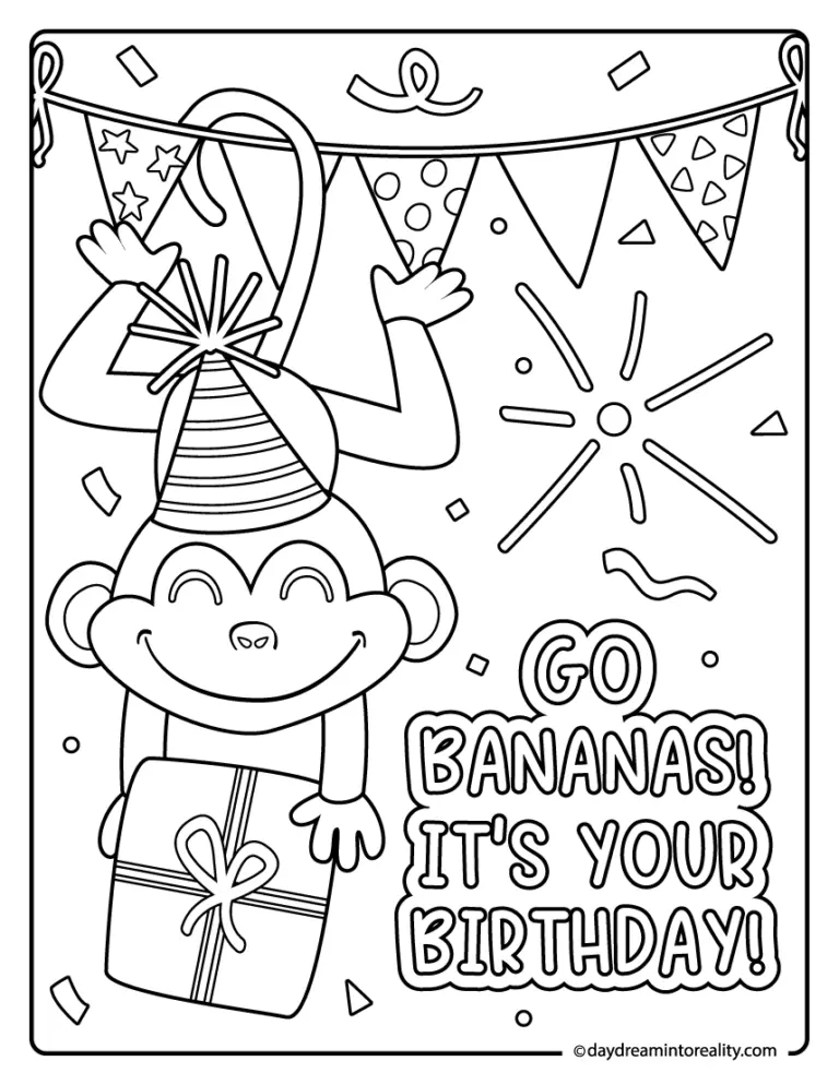 35 Happy Birthday Coloring Pages Free PDF Printables Daydream Into Reality