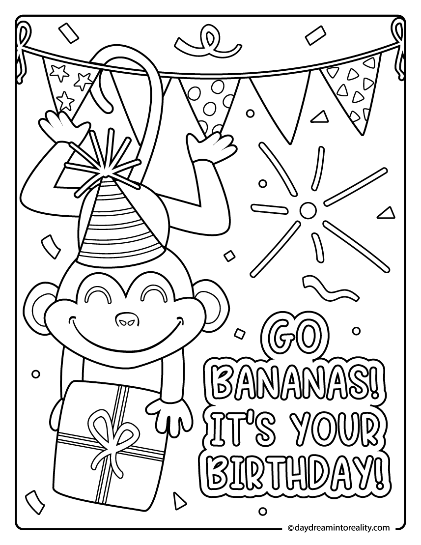 35 Happy Birthday Coloring Pages Free PDF Printables Daydream Into Reality