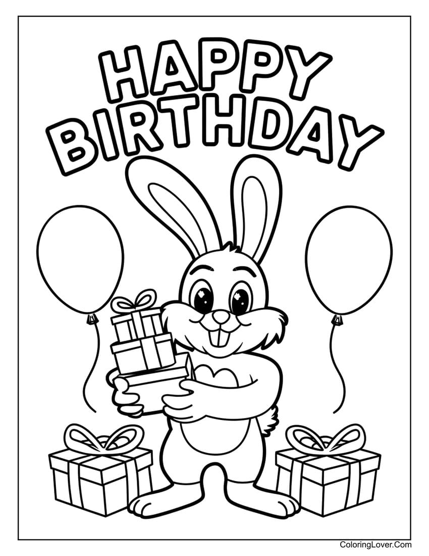 birthday card coloring page birthday card coloring page