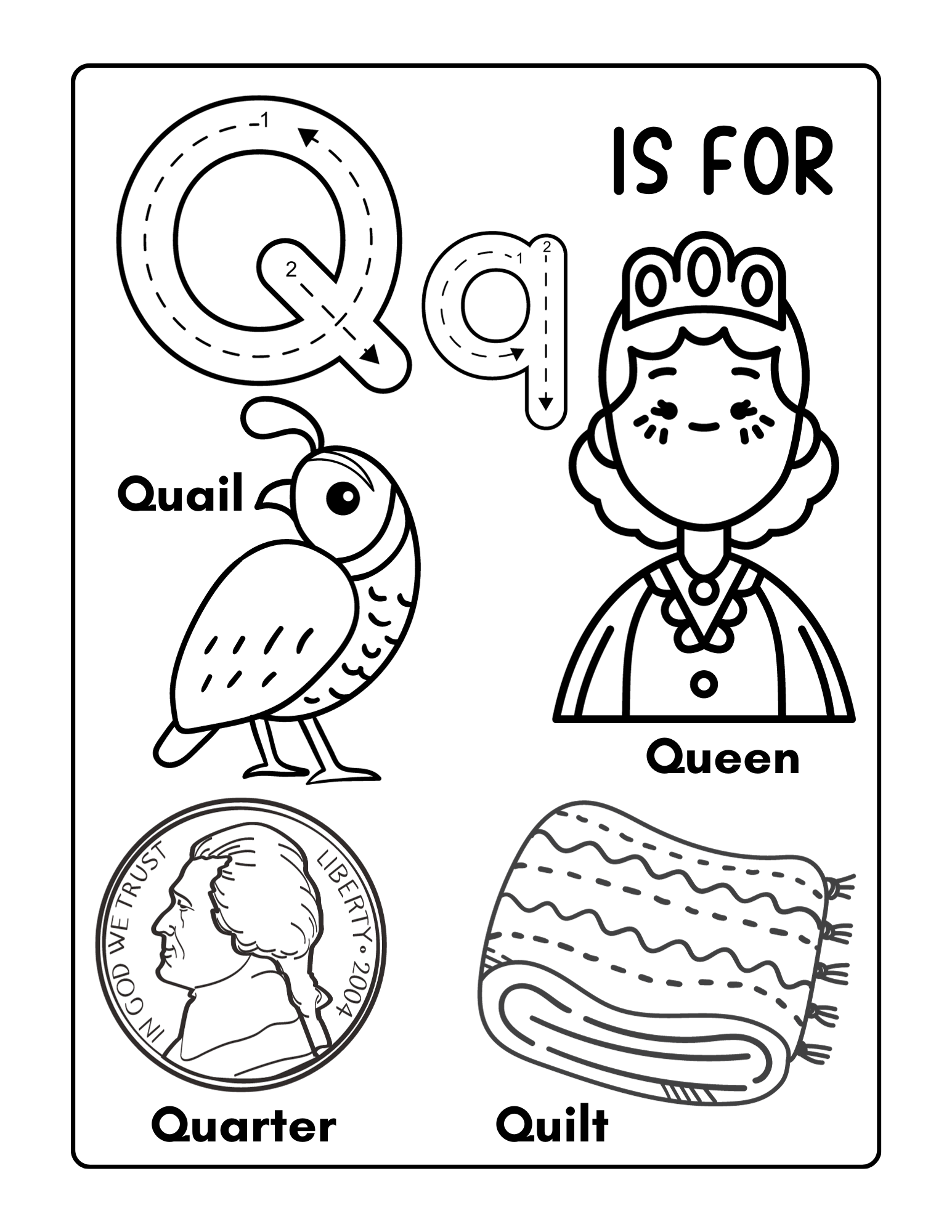 letter q coloring pages letter q coloring pages