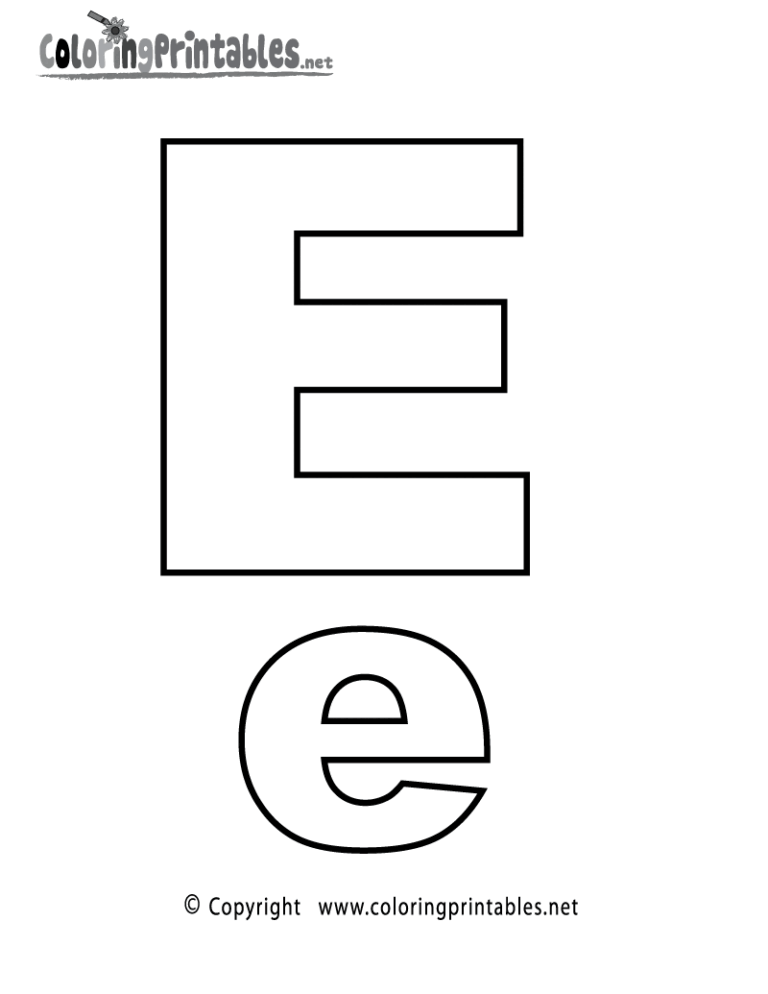Alphabet Letter E Coloring Page A Free English Coloring Printable