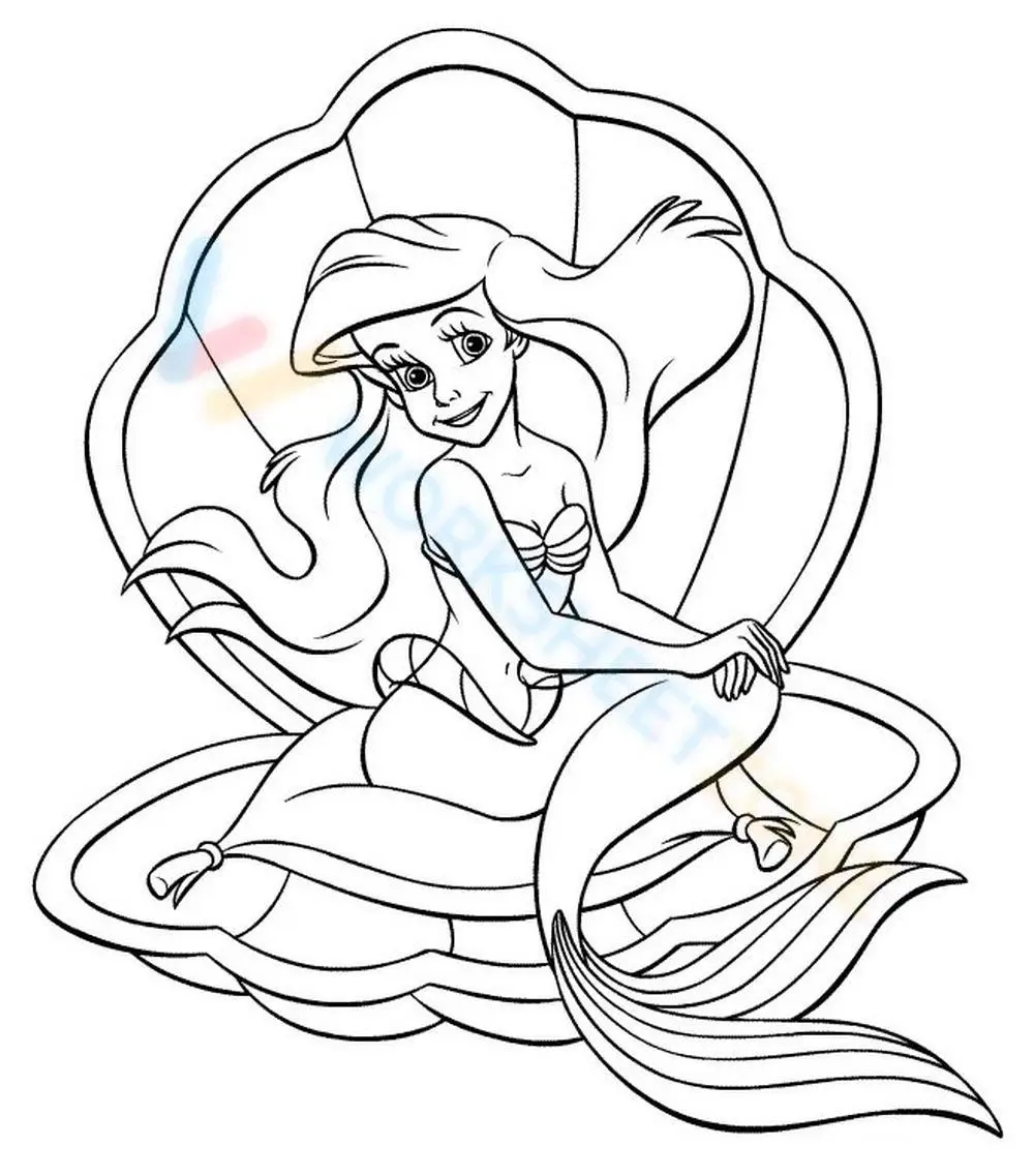 Ariel The Little Mermaid Coloring Page