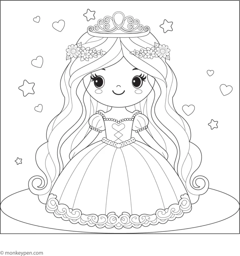 Beautiful Princess Coloring Page