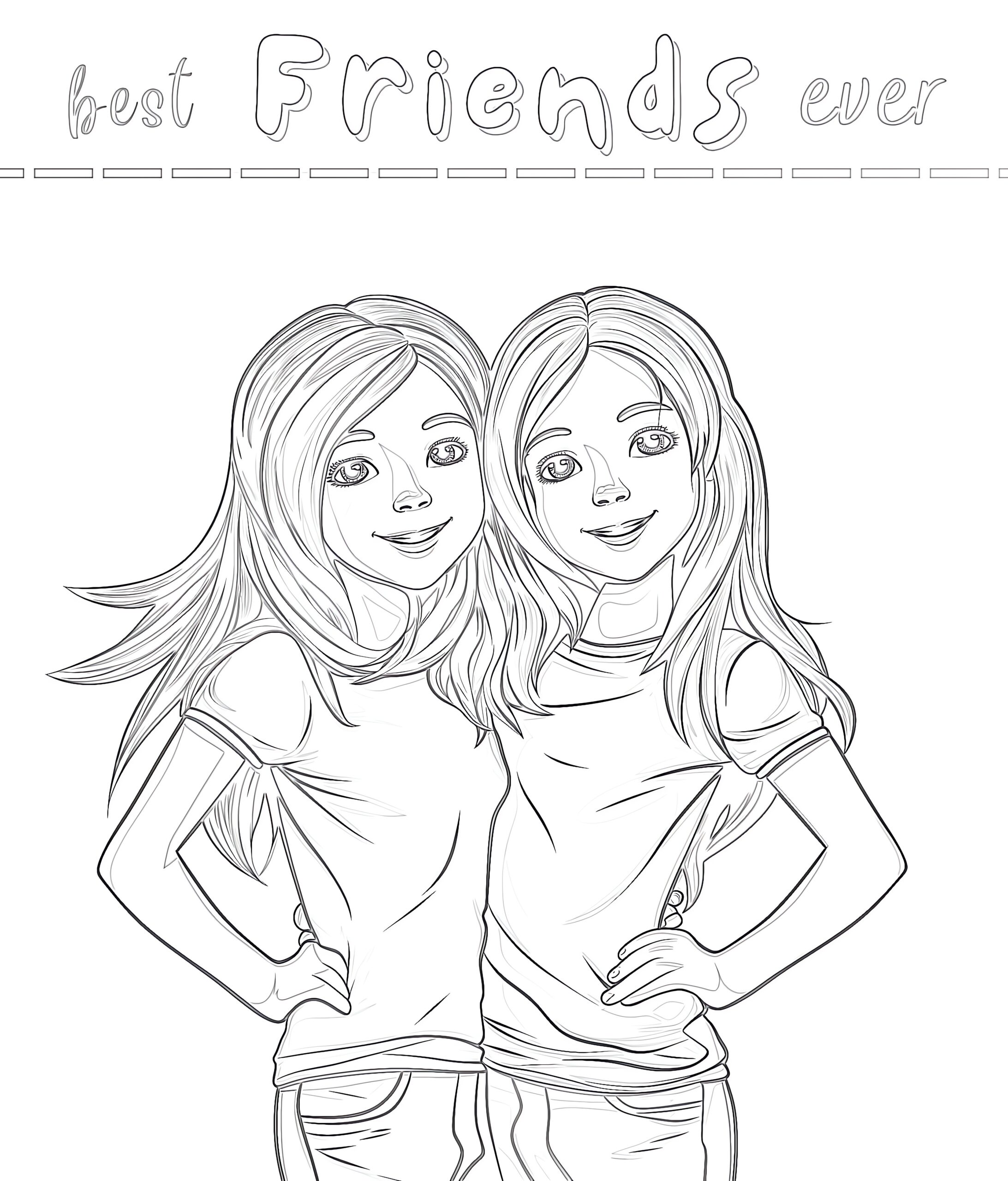 best friend coloring pages