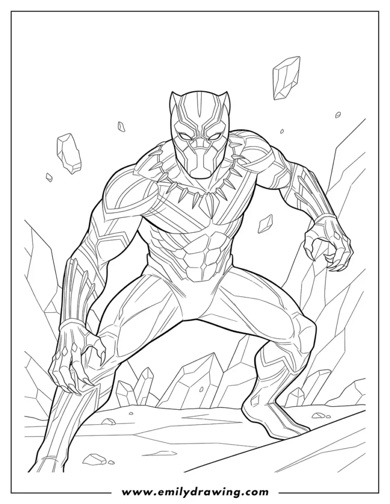 Black Panther Coloring Pages Emily Drawing