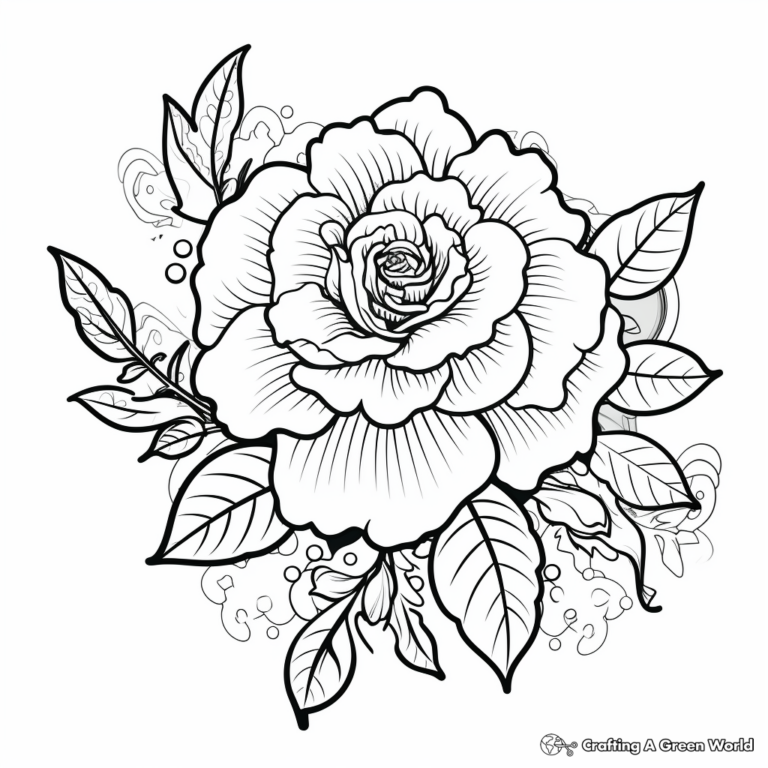 Black White Flowers Coloring Pages Free Printable 