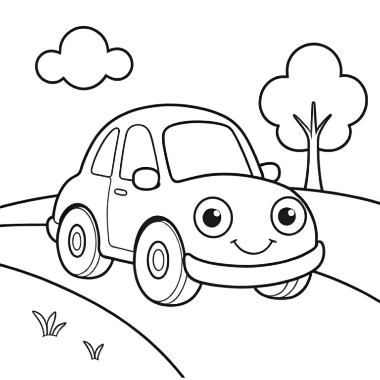 Car Coloring Pages For Kids Coloring Pages Mimi Panda