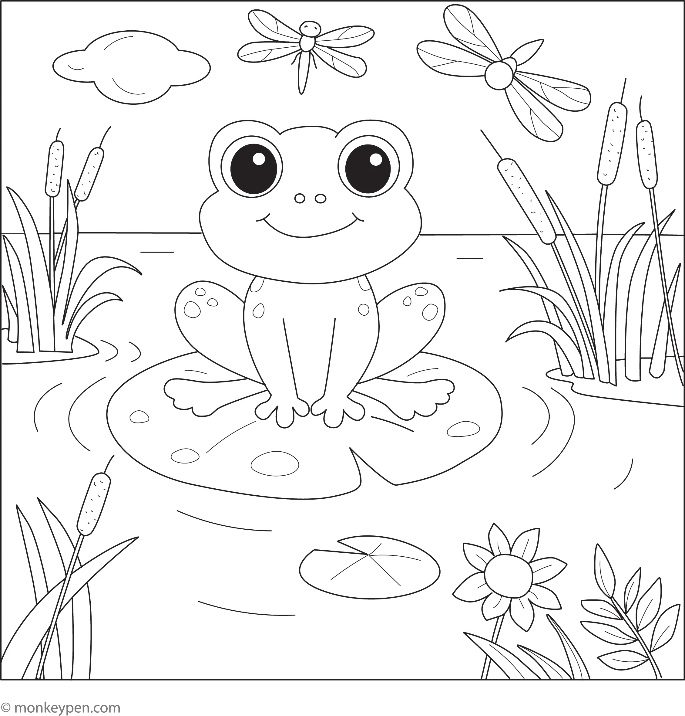 Cartoon Frog Fun And Adorable Printable Coloring Page For Kids Cartoon Frog Fun And Adorable Printable Coloring Page For Kids