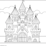 Castle Coloring Page Magical Fortress Printable For Kids To Color