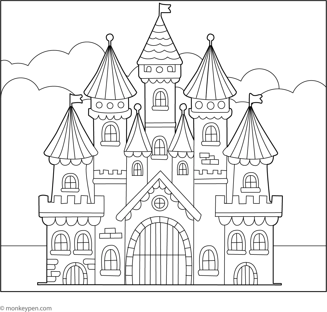 Castle Coloring Page Magical Fortress Printable For Kids To Color Castle Coloring Page Magical Fortress Printable For Kids To Color