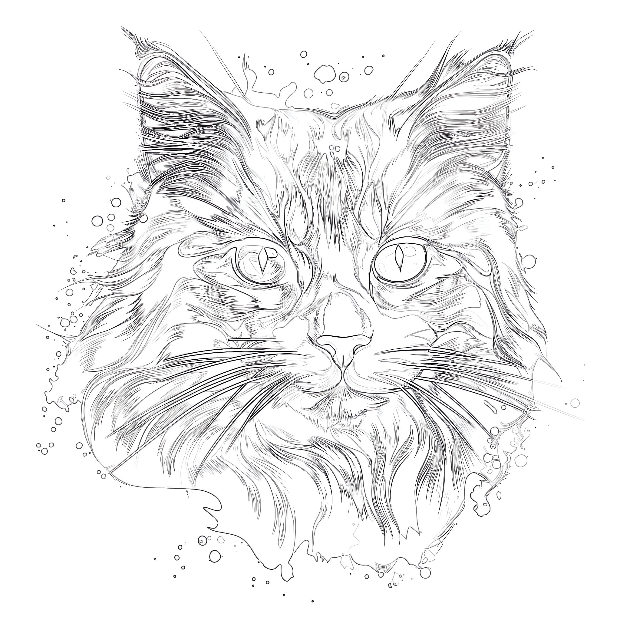 Cat Coloring Page Realistic Coloring Pages Mimi Panda