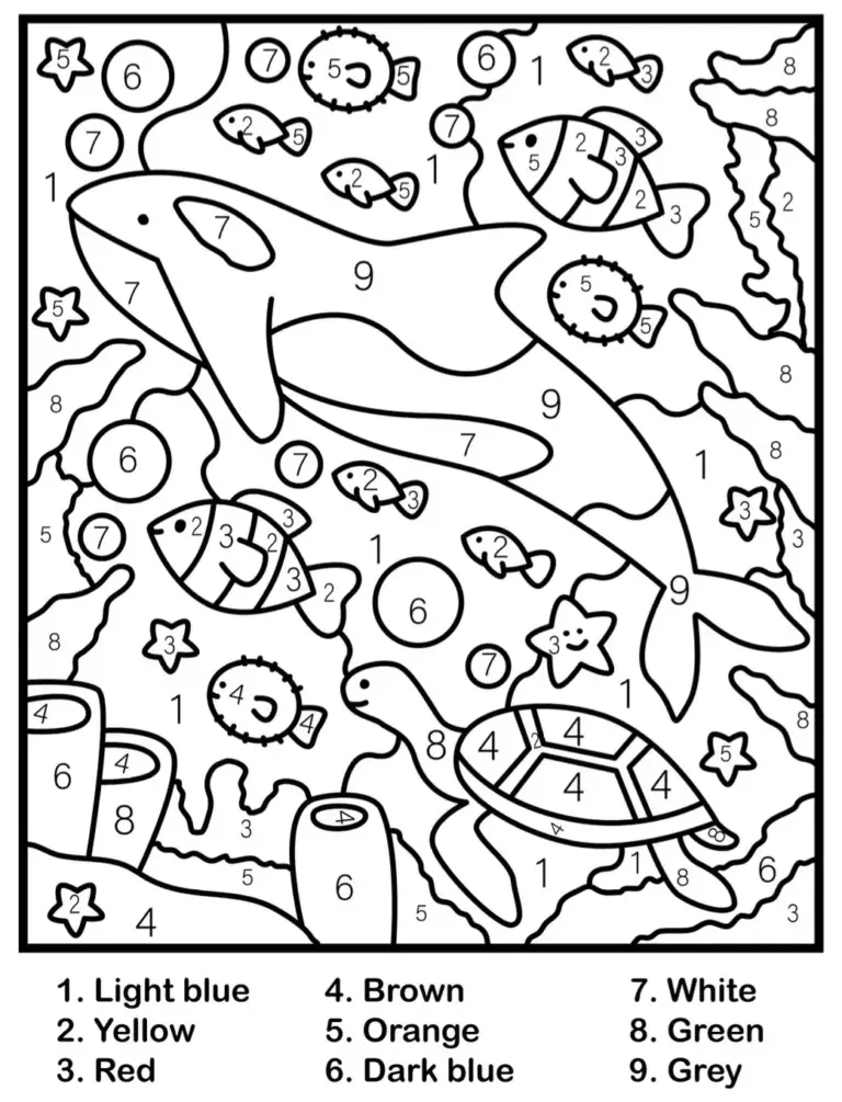 Children s Color By Number Printable PDF Printable Coloring Pages Instant Download Kids Coloring Pages Etsy