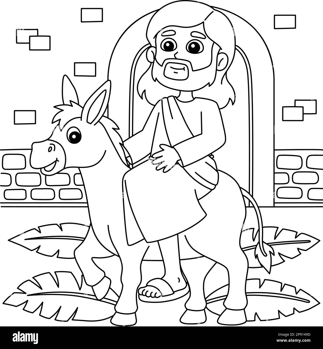Christian Jesus On Palm Sunday Coloring Page Stock Vector Image Art Alamy Christian Jesus On Palm Sunday Coloring Page Stock Vector Image Art Alamy