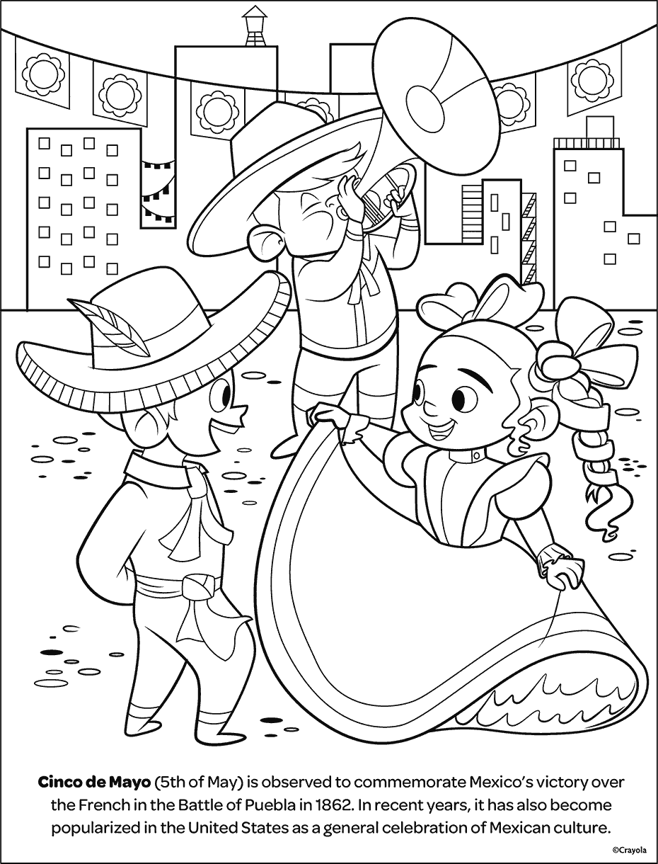 Cinco De Mayo Free Coloring Page For Kids Cinco De Mayo Free Coloring Page For Kids