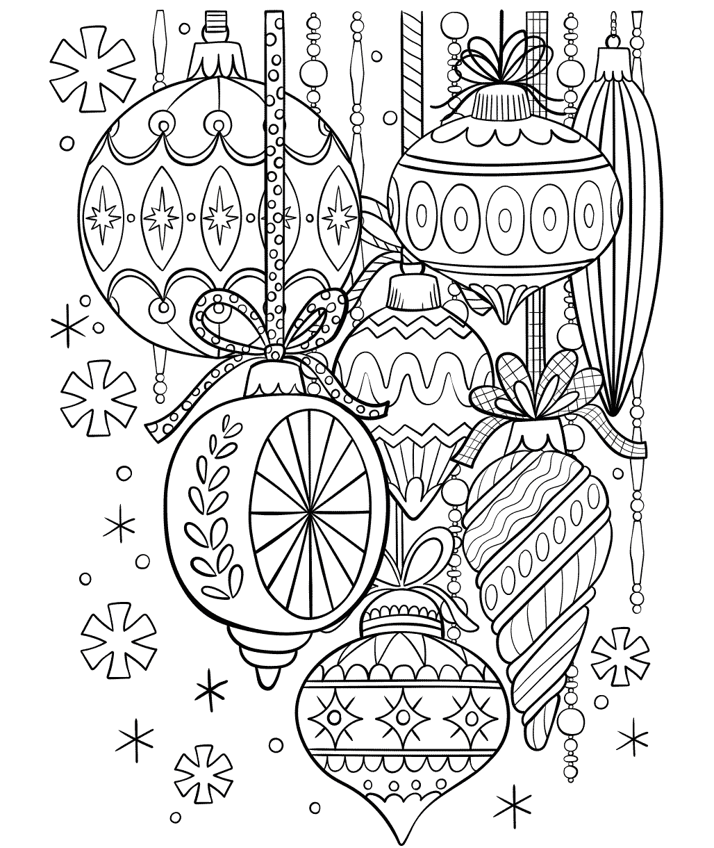 Classic Glass Ornaments Free Printable Coloring Page Classic Glass Ornaments Free Printable Coloring Page