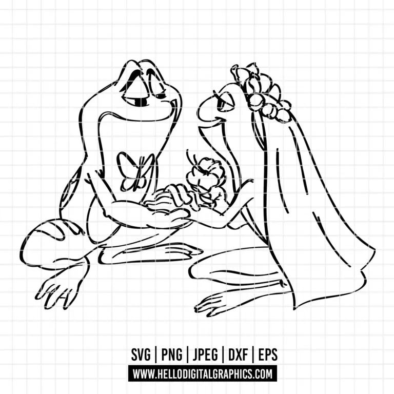 COD2306 The Frog And The Princess Svg Tiana Svg Frog Svg Princess Hello