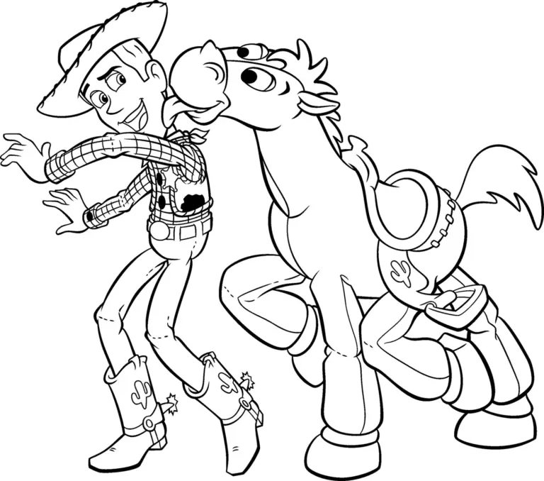 Colorear Woody Toy Story Dibujo Facil Woody And Bullseye Toy Story Coloring Pages