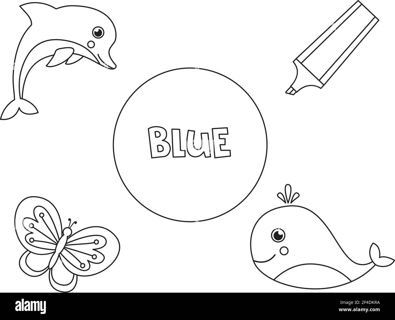 Coloring Page With Blue Objects Learning Primary Colors For Kids Stock Vector Image Art Alamy Coloring Page With Blue Objects Learning Primary Colors For Kids Stock Vector Image Art Alamy