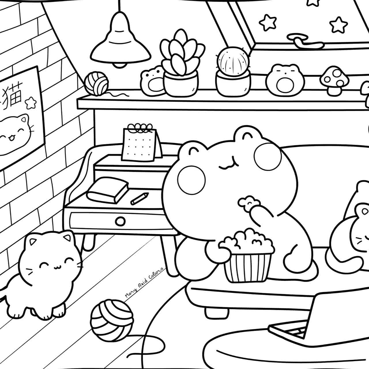 Cozy Coloring Book Japanese Kawaii Printable Pages PDF Download Etsy Cozy Coloring Book Japanese Kawaii Printable Pages PDF Download Etsy