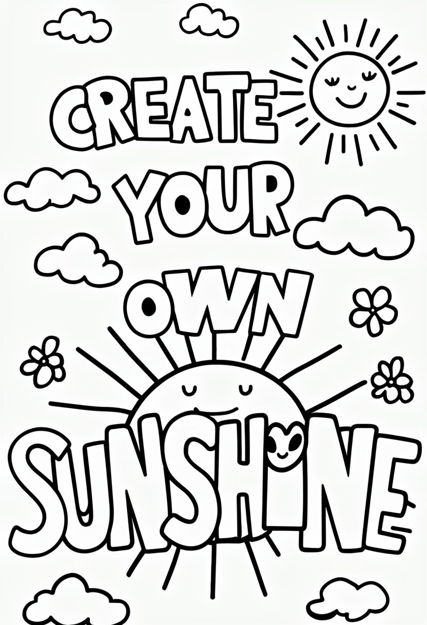 Create Your Own Sunshine Motivational Coloring Page Design Playground Create Your Own Sunshine Motivational Coloring Page Design Playground