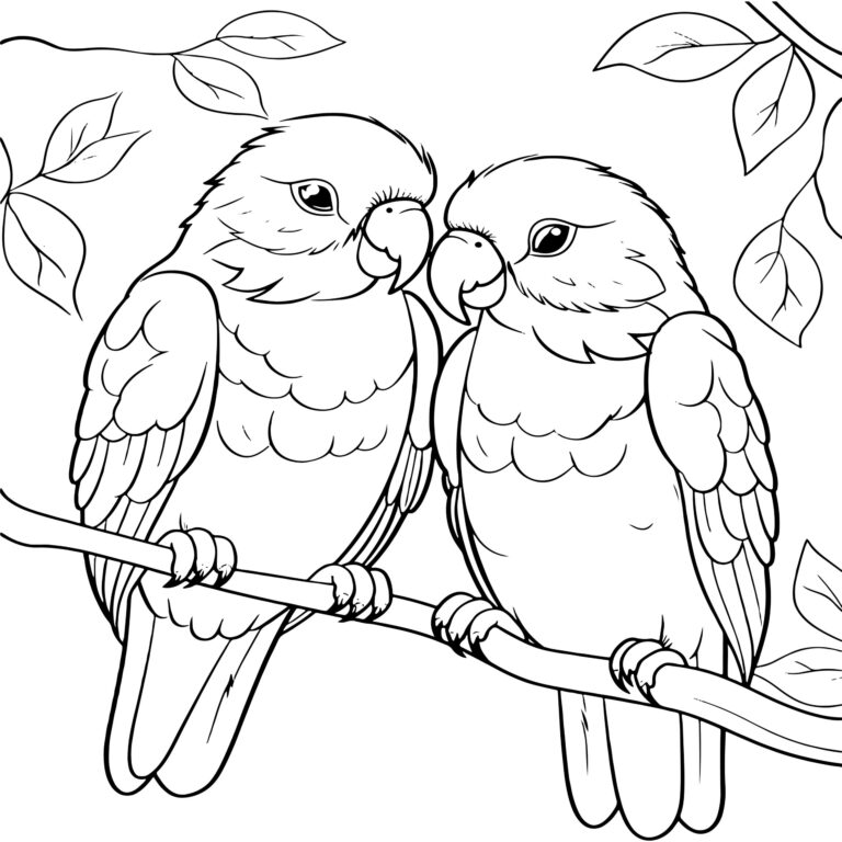 Cute Bird Love Coloring Book For Adult And Kids Bird Coloring Pages Made By Teachers