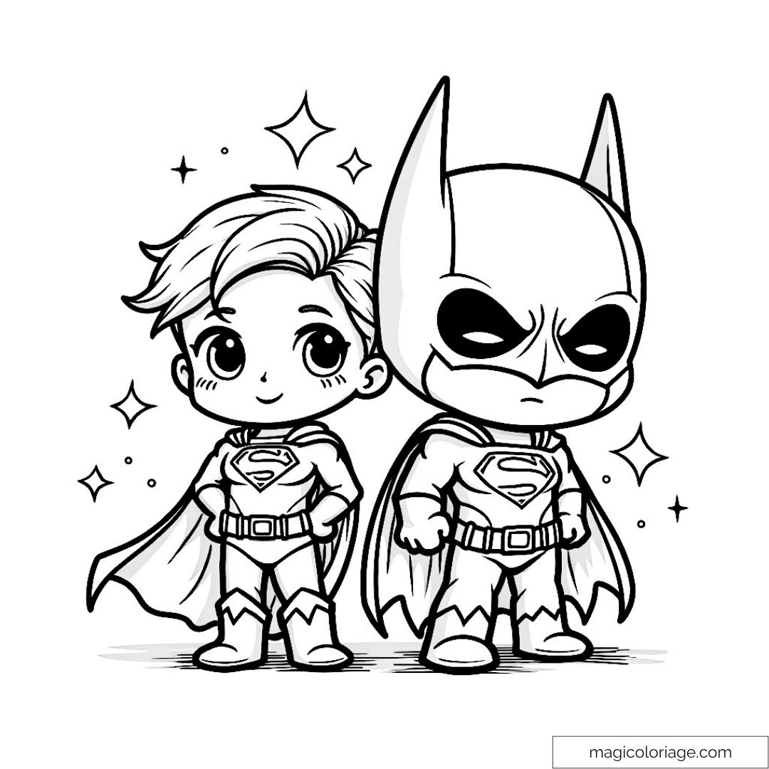 Cute Superhero Coloring Pages Chibi Batman And Superman Cute Superhero Coloring Pages Chibi Batman And Superman