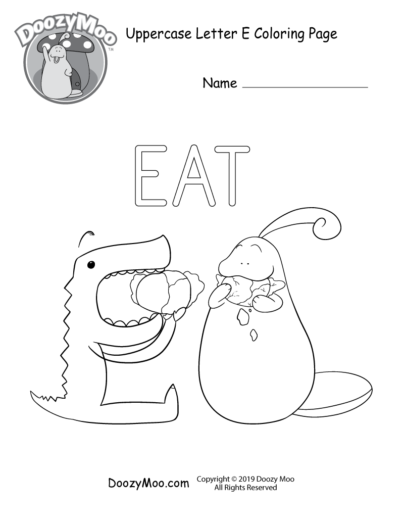 Cute Uppercase Letter E Coloring Page Free Printable Doozy Moo Cute Uppercase Letter E Coloring Page Free Printable Doozy Moo
