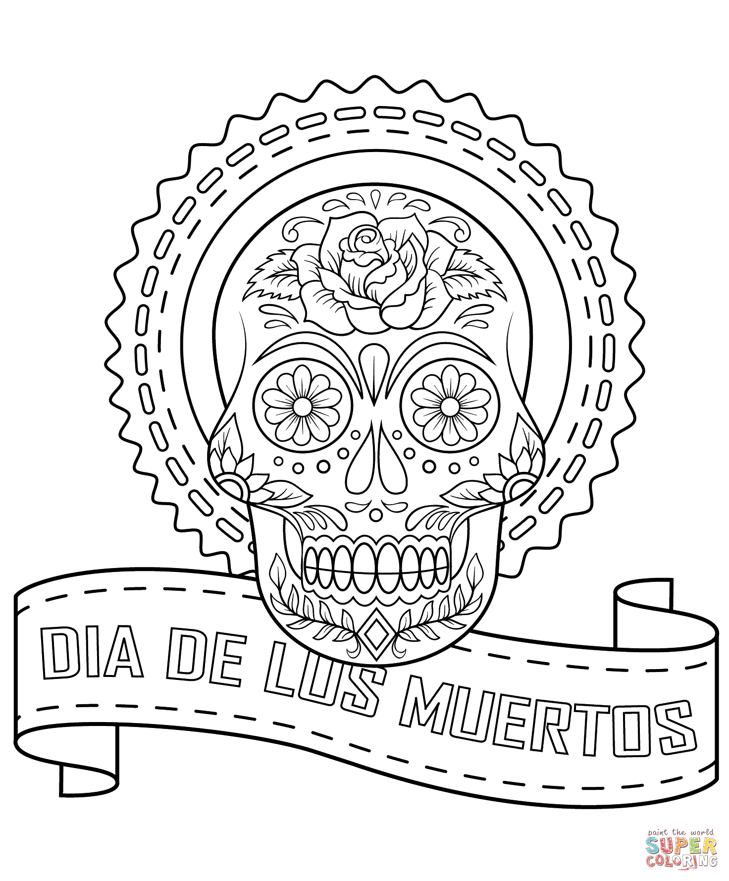 dia de muertos coloring pages dia de muertos coloring pages