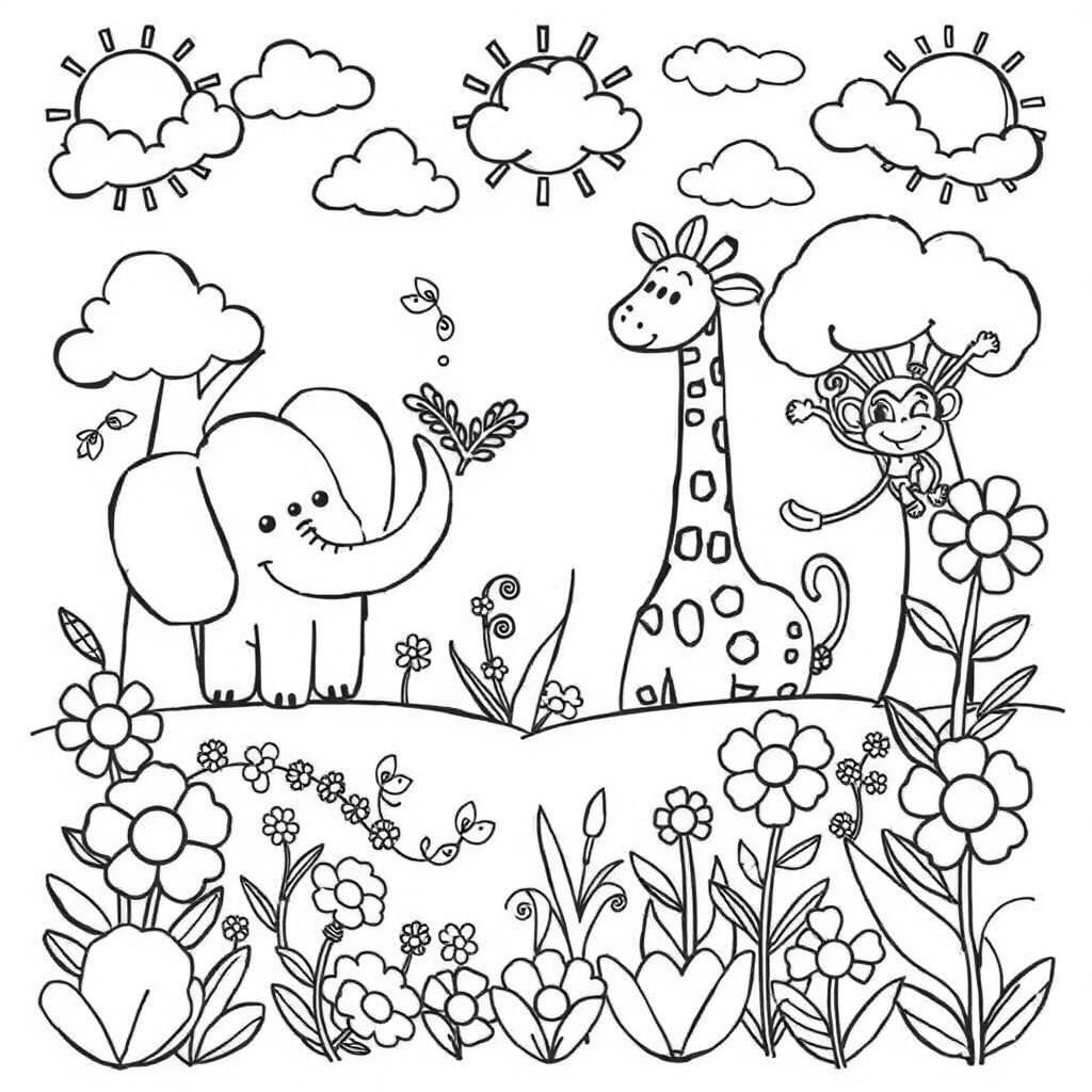Delightful Black And White Coloring Page For Kids Delightful Black And White Coloring Page For Kids