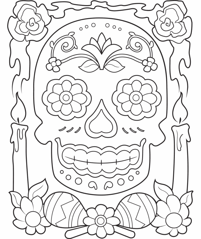 Dia De Los Muertos Coloring Page For Kids