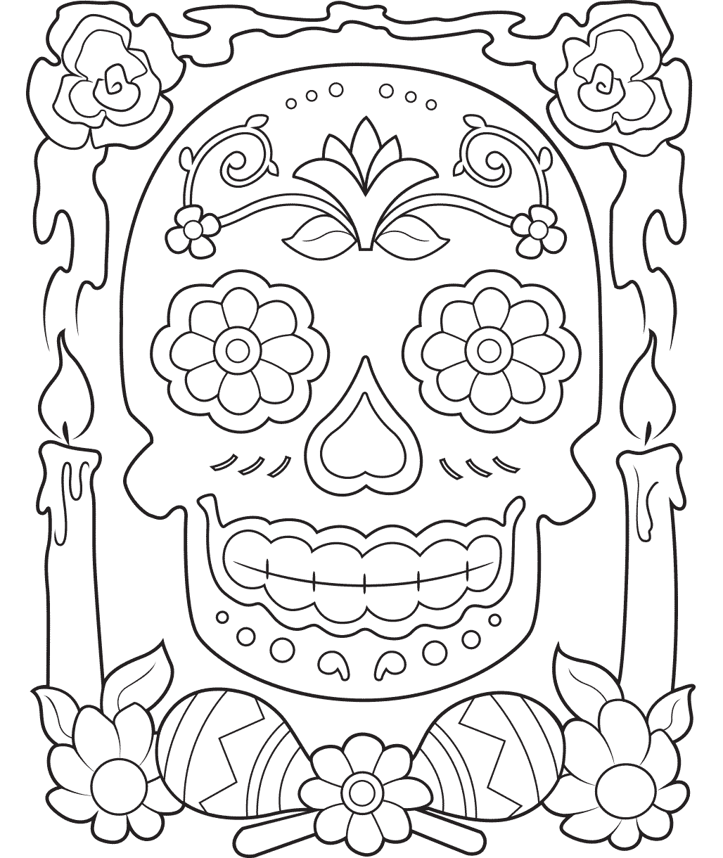 Dia De Los Muertos Coloring Page For Kids Dia De Los Muertos Coloring Page For Kids