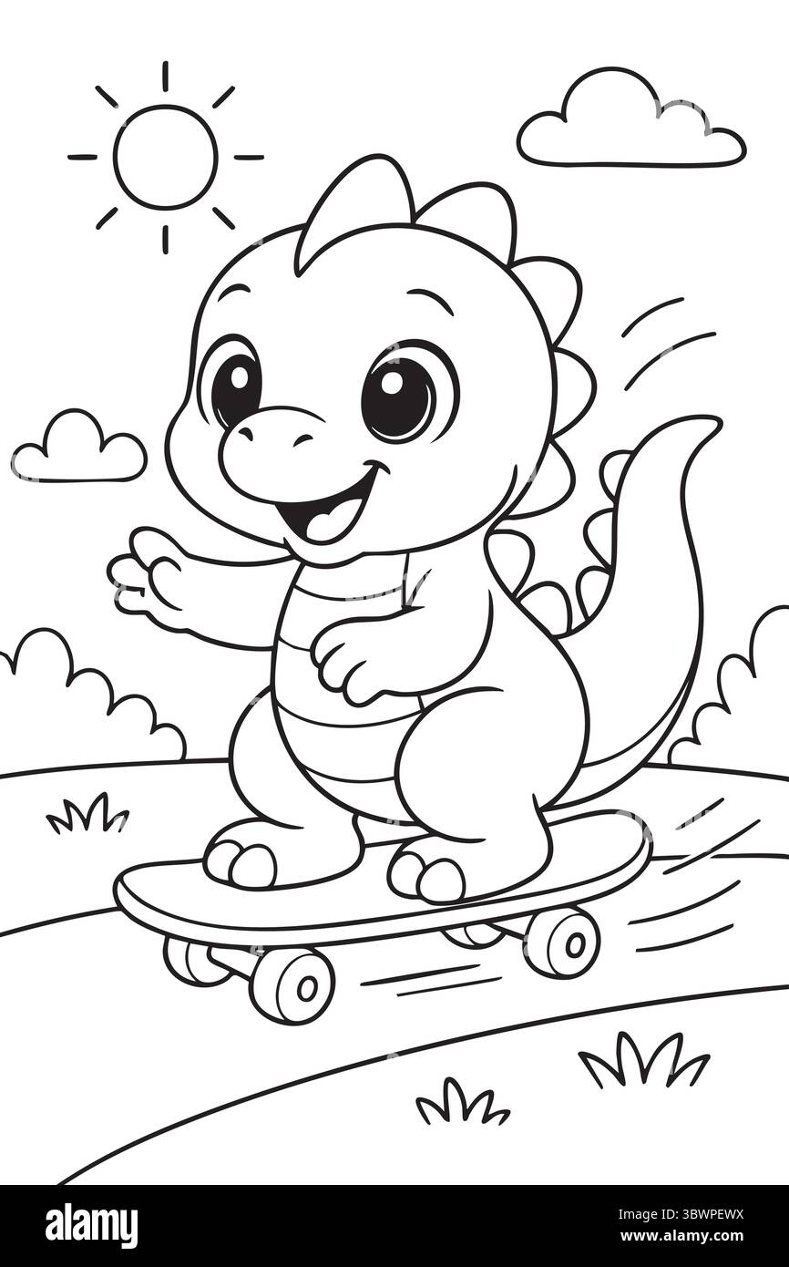 Dinosaur Coloring Page Black And White Stock Photos Images Alamy Dinosaur Coloring Page Black And White Stock Photos Images Alamy