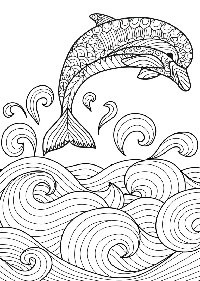 Dolphins PDF Coloring Book Relaxing Patterns With Playful Dolphins Rachel Mintz Coloring Books