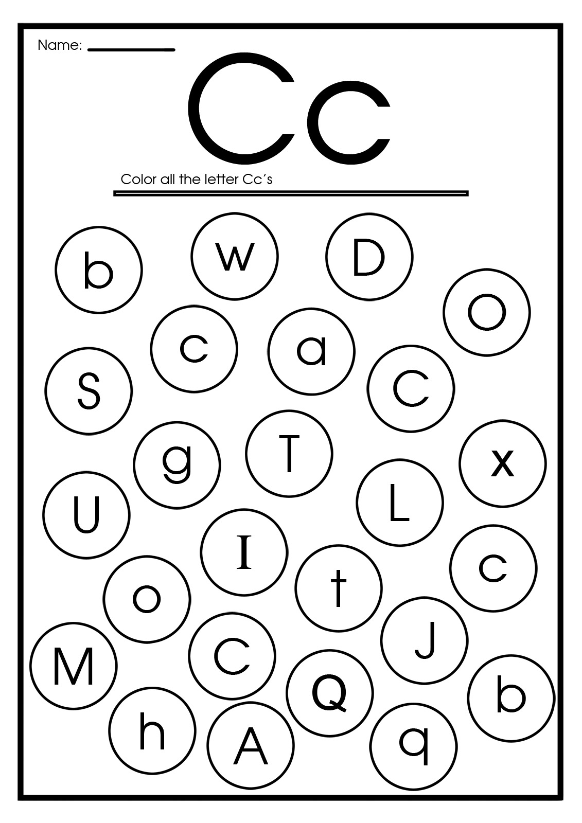 letter c coloring worksheets